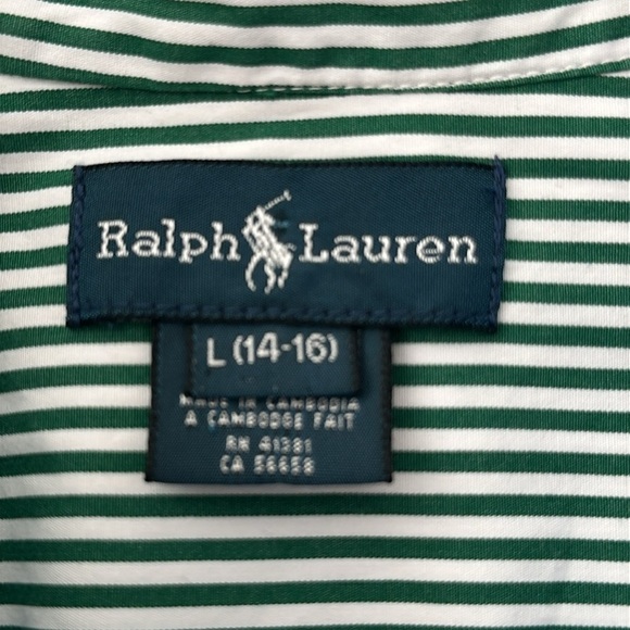 Polo by Ralph Lauren Striped Poplin Shirt - Picture 5 of 14